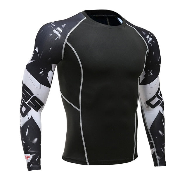 Men's Sports Suit Compression Clothing Fitness Training kit Thermal Underwear MMA rashgard male Quick drying shirt Sportswear