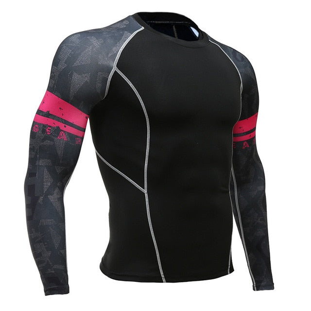 Men's Sports Suit Compression Clothing Fitness Training kit Thermal Underwear MMA rashgard male Quick drying shirt Sportswear