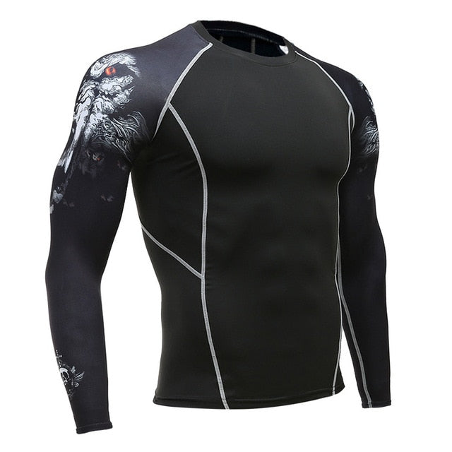 Men's Sports Suit Compression Clothing Fitness Training kit Thermal Underwear MMA rashgard male Quick drying shirt Sportswear