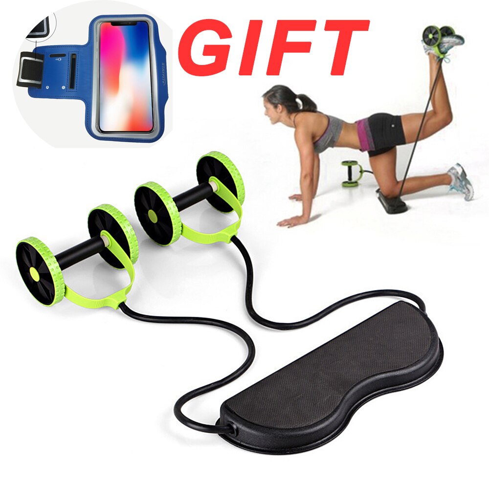 AB Wheels Abdominal Roller Resistance Bands Pull Rope Exercise at Home for Abdominal Muscle Trainer Exerciser Fitness Equipment