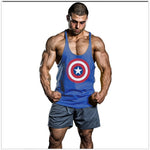 Super Hero Captain America brand clothing Singlets Mens Tank Top Muscle Shirt Sleeveless Stringer Bodybuilding Fitness mens Vest