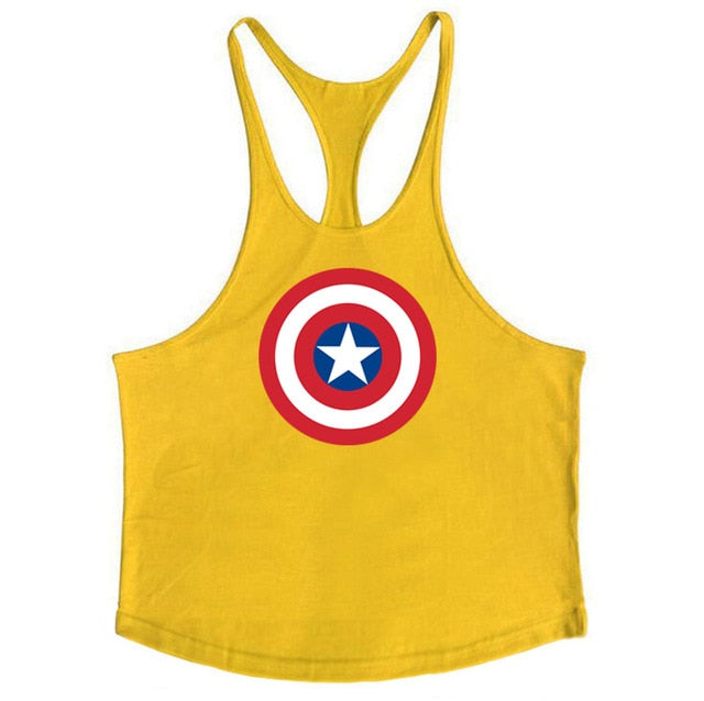 Super Hero Captain America brand clothing Singlets Mens Tank Top Muscle Shirt Sleeveless Stringer Bodybuilding Fitness mens Vest