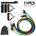 11/12pcs Fitness Pull Rope Resistance Bands Latex Strength Gym Equipment Home Elastic Exercises Body Fitness Workout Equipment