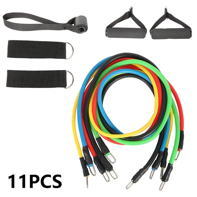 11/12pcs Fitness Pull Rope Resistance Bands Latex Strength Gym Equipment Home Elastic Exercises Body Fitness Workout Equipment