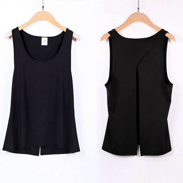 Newly Fashion Sexy Women Yoga Vest T-shirt Hollow Back Sports Fitness Tank Top Yoga Running Gym Jogging Vest Tops SMN88