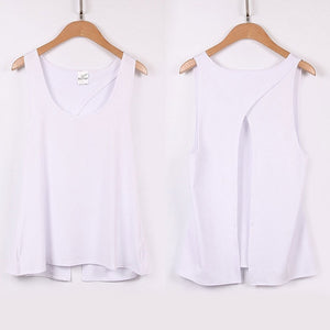 Newly Fashion Sexy Women Yoga Vest T-shirt Hollow Back Sports Fitness Tank Top Yoga Running Gym Jogging Vest Tops SMN88