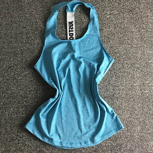 Women Sleeveless Fitness Vest  Exercise Workout Sports T-Shirts Fitness Running Sport Vest Yoga top Gym Clothing T-Shirt