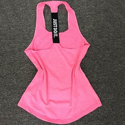 Women Sleeveless Fitness Vest  Exercise Workout Sports T-Shirts Fitness Running Sport Vest Yoga top Gym Clothing T-Shirt