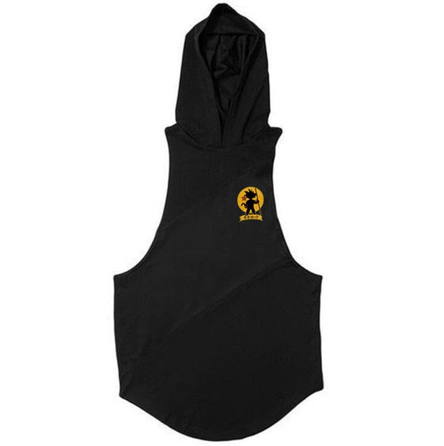 Brand Clothing Bodybuilding Dragon Ball Fitness Men Gyms Hooded Tank Top Vest Stringer Sportswear Sleeveless Shirt Hoodie