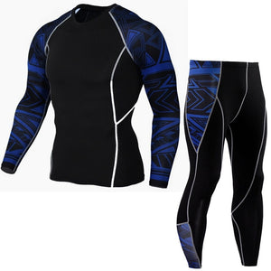 Men's Sports Suit Compression Clothing Fitness Training kit Thermal Underwear MMA rashgard male Quick drying shirt Sportswear