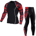 Men's Sports Suit Compression Clothing Fitness Training kit Thermal Underwear MMA rashgard male Quick drying shirt Sportswear