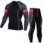 Men's Sports Suit Compression Clothing Fitness Training kit Thermal Underwear MMA rashgard male Quick drying shirt Sportswear