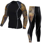 Men's Sports Suit Compression Clothing Fitness Training kit Thermal Underwear MMA rashgard male Quick drying shirt Sportswear