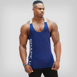 Solid Gym Men Stringer Tank Top Bodybuilding Fitness Singlets Muscle Vest Tee basketball jersey