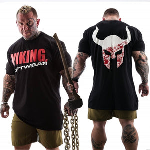 VIKING 2018 New Brand clothing Gyms Tight t-shirt mens fitness t-shirt homme Gyms t shirt men fitness Summer tops