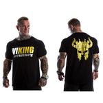 VIKING 2018 New Brand clothing Gyms Tight t-shirt mens fitness t-shirt homme Gyms t shirt men fitness Summer tops